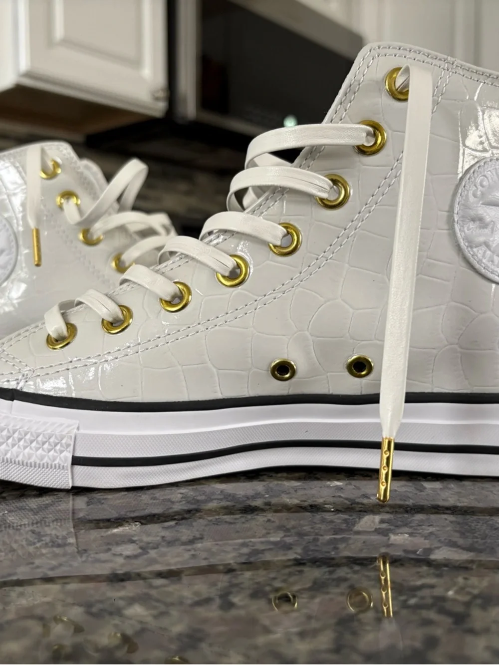 Mens Chuck 70 Leather By You Customized Hightop Sneakers - Picture 2 of 8